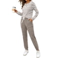 thumbnail image 2 of MOSHU Two Piece Womens Pajama Sets Button Down Shirts and Drawstring Pants with Pockets Solid Lounge Sets for Women, 2 of 8