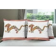 thumbnail image 6 of Ambesonne Dragon Throw Pillow Cover 4 Pack, Floral Ornate Folk Body, 16", Multicolor, 6 of 7