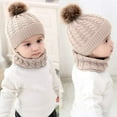 thumbnail image 4 of GRNSHTS 2PCS Toddler Baby Knit Hat Scarf Winter Warm Beanie Cap with Circle Loop Scarf Neck Warmer (Beige), 4 of 9