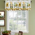 thumbnail image 4 of Spring Gnomes Valances for Windows, Decorative Rod Pocket Window Valance Curtains, Botanical Yellow Flowers Leaves Wooden Plank Short Curtain Drapes for Kitchen/Living Room, 2 Panels, 60" W x 18" L, 4 of 8