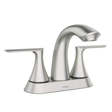 MOEN Findlay 4 in. Centerset Double-Handle Bathroom Faucet in Spot Resist Brushed Nickel