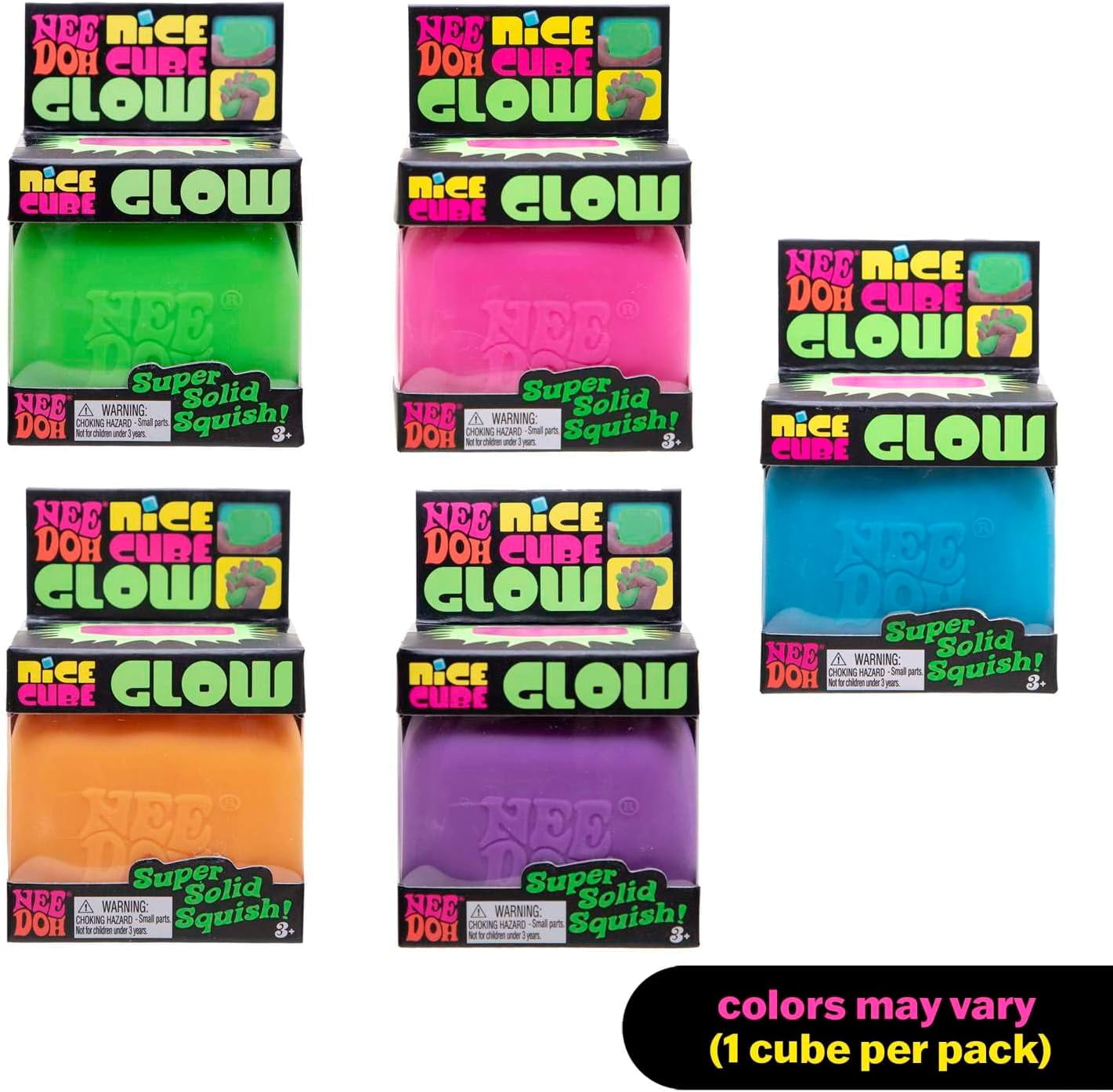 NeeDoh Nice Cube Glow - Orange Glow Nice Cube, 1ct