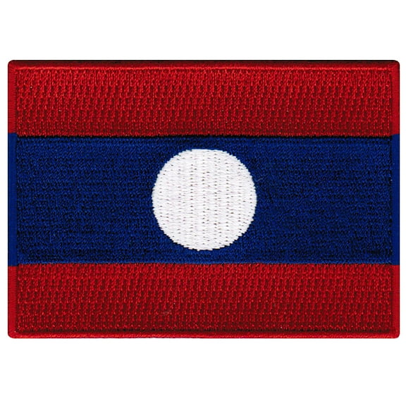 Laos Flag Embroidered Iron-on Patch