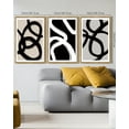 thumbnail image 4 of SHENIFY Black Abstract Wall Art 16x24in3pcs Natural Framed Decor Duotone Minimal Dark Brush Stroke Prints Shapes Illustrations Modern Art Decorative Ready To Hang, 4 of 5