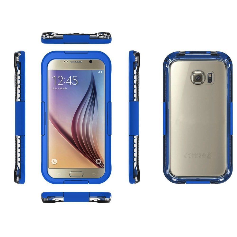 Samsung Galaxy S6; S6 Edge Full Body Sealed Waterproof Snowproof Shockproof Dirtproof Case Blue - Walmart.com