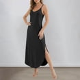 thumbnail image 4 of DHFJKG Sleeveless Beach Dress Women Loose Fit Summer Comfortable Flowy Long Dress Adjustable Straps Curved Hem Scoop Neck Trendy Dresses, 4 of 9