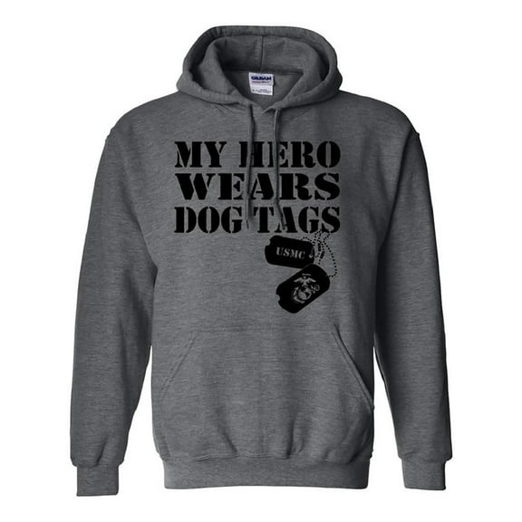 My Hero Wears Dog Tags - USMC Hooded Sweatshirt