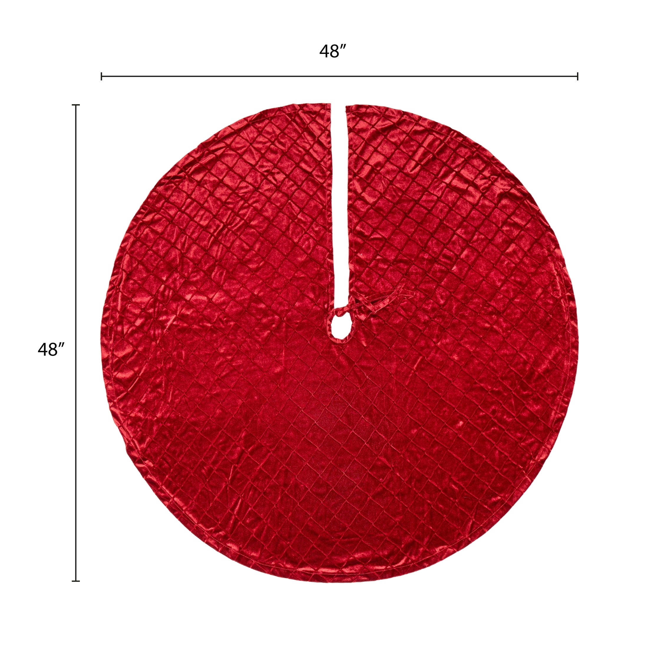 Embossed Diamond Christmas Tree Skirt, Red, 48", by Holiday Time