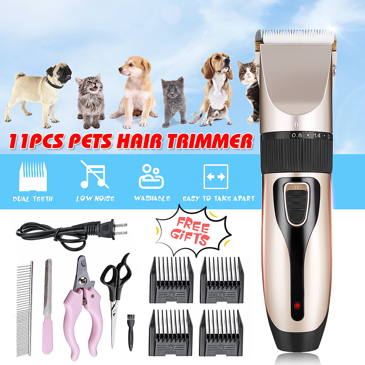 Professional Pet Dog Cat Animal Hair Clippers Grooming Kit