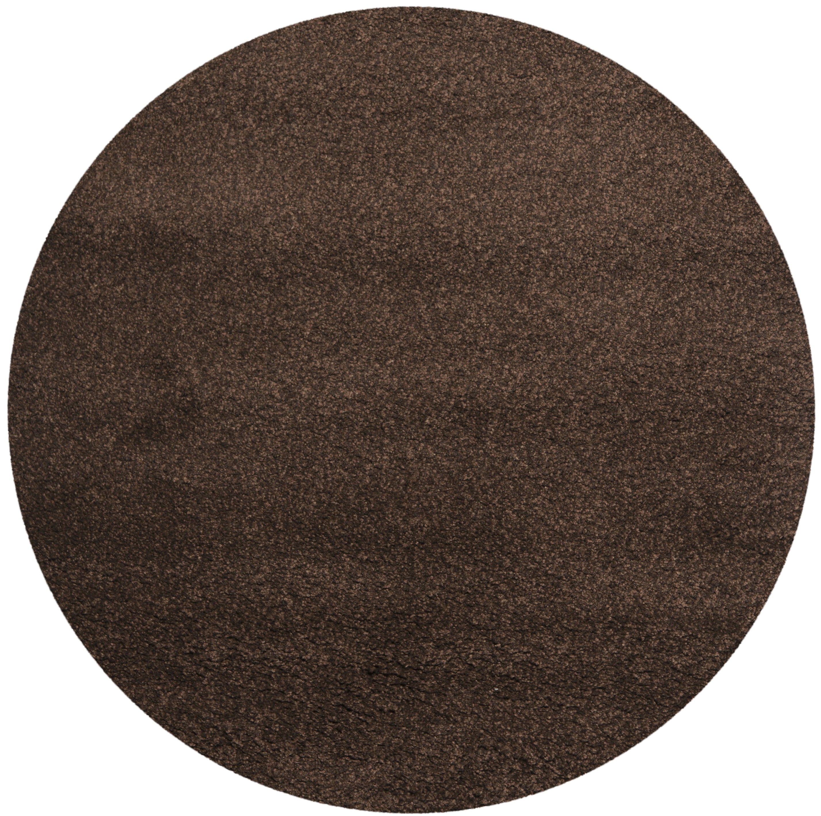 Safavieh Santa Monica Cali Solid Shag Area Rug, Brown, 3' x 3' Round