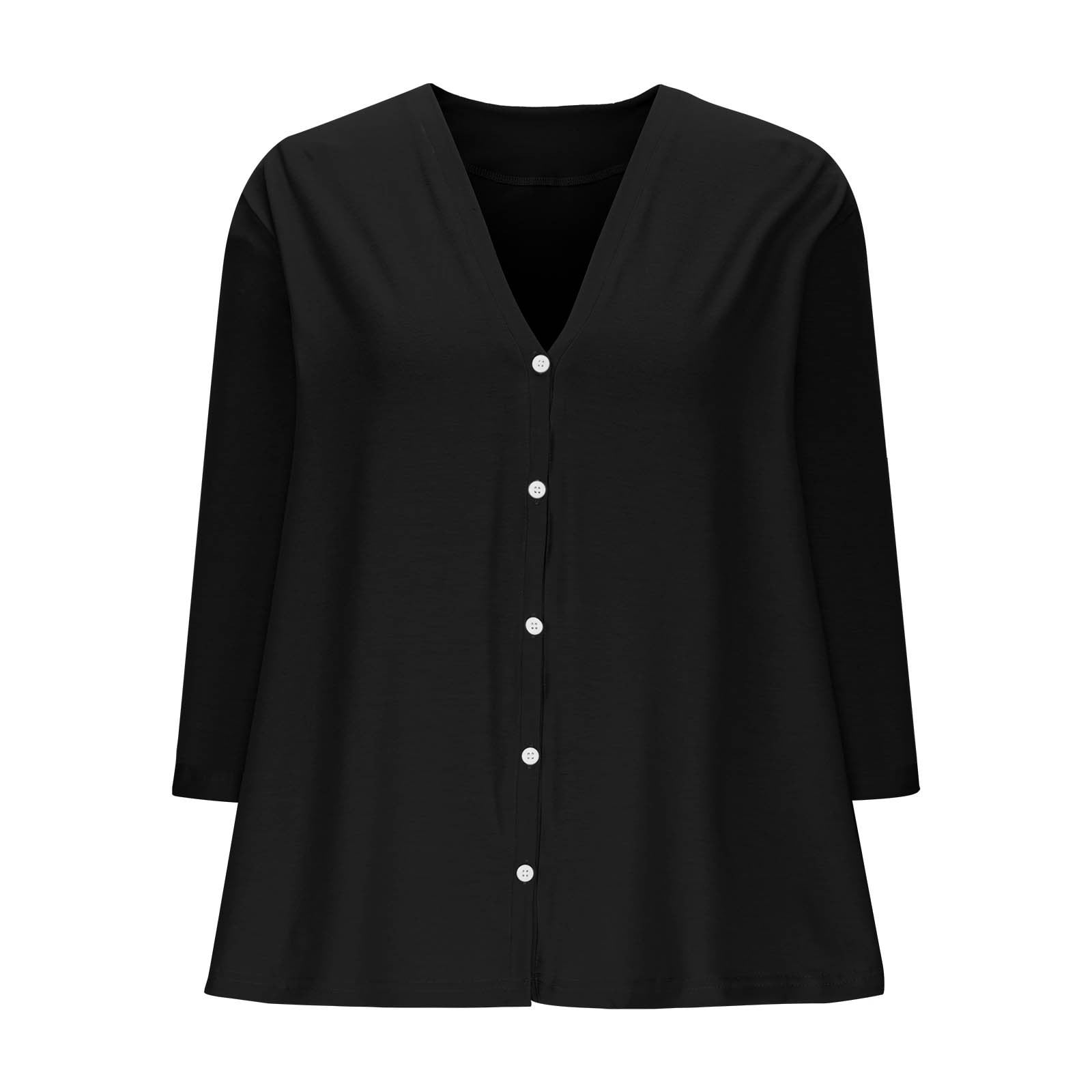 Fall Thin Cardigan for Women Solid Color Lightweight Long Sleeve Button Down Sweaters Shawl - image 3