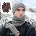 thumbnail image 3 of Scarf Touch Screen Gloves Large Hat Scarf Gloves Set Thick Knit Skull Cap, 3 of 5