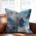 thumbnail image 2 of Blue Grey Throw Pillow Cover Modern Graffiti Cotton Linen Cushion Cover Throw Pillow Case with Invisible Zipper for Couch Sofa Bed Chair Car 18x18 Inch, 2 of 14