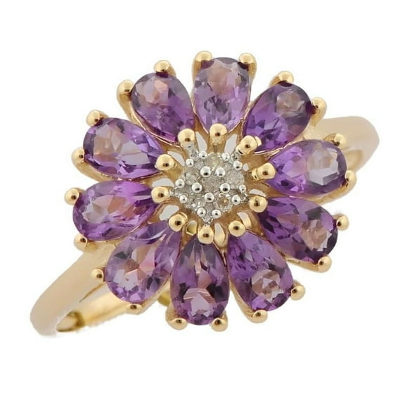 Fioritura Ring in Amethyst in 14k Solid Gold, Rose Gold, or White Gold – Sizes 3 to 22