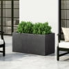 GDF Studio Fardeen Outdoor Modern Cast Stone Rectangular Planter, Black Large