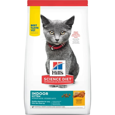 Hill's Science Diet Kitten Indoor Chicken Recipe Dry Cat Food, 7 lb (Best Rated Dry Kitten Food)