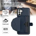 thumbnail image 2 of ELEHOLD Leather Wallet Case For Samsung Galaxy A13 5G,Premium Leather Material with Back Card Holders Magnetic Button Full Body Shockproof Luxury Case,Blue, 2 of 6