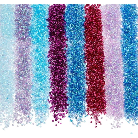 80G 8 colors Plastic Tube Beads Column Mixed color 3x2mm Hole: 1.8mm 10g/color
