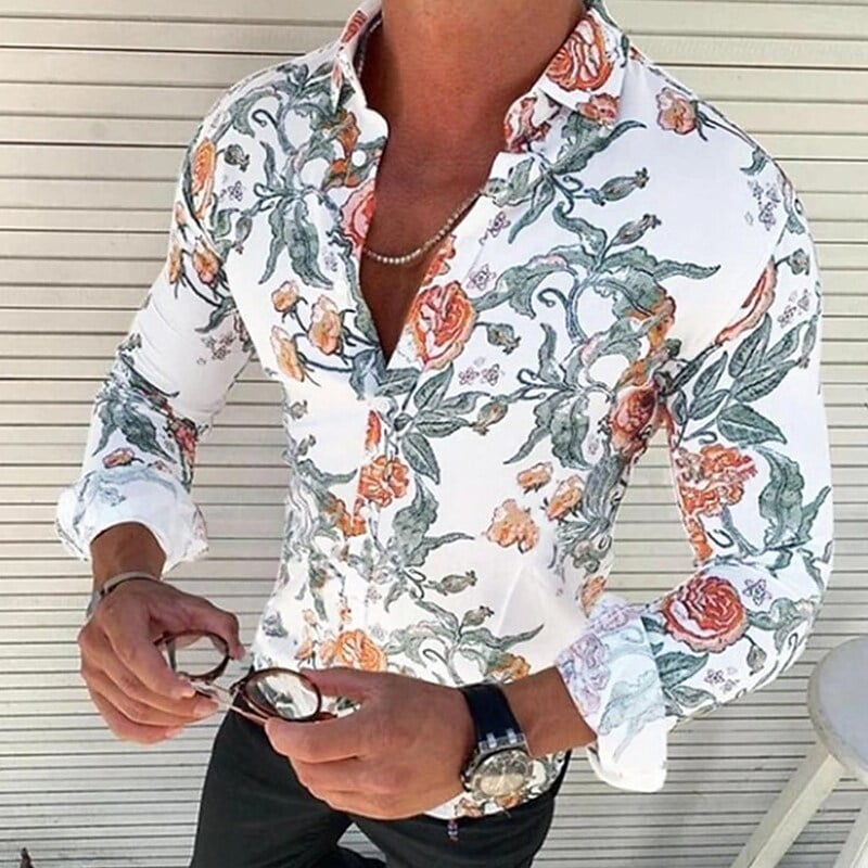 Men's Shirt Graphic Paisley Classic Collar Green Black Casual Daily Long  Sleeve Clothing Apparel Fashion Designer Classic 