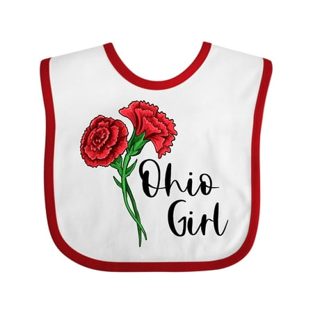 

Inktastic Ohio Girl with Red Carnations Gift Baby Girl Bib