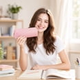 thumbnail image 5 of WONDBA PU Leather Pencil Case with zipper, simple style Pink, 5 of 7
