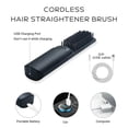 thumbnail image 2 of Cepillo alisador de pelo caliente, miniplancha portátil recargable por USB de 6400 mAh, peine alisador 2 en 1 con función antiescaldaduras para mujeres y hombres (negro), 2 of 5