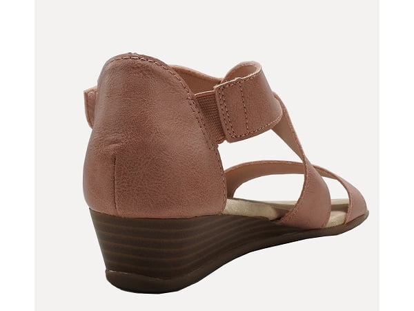 Mia Amore Women/'s Sandals Memory Foam Comfort Flex Low Wedge Dusty Rose NEW