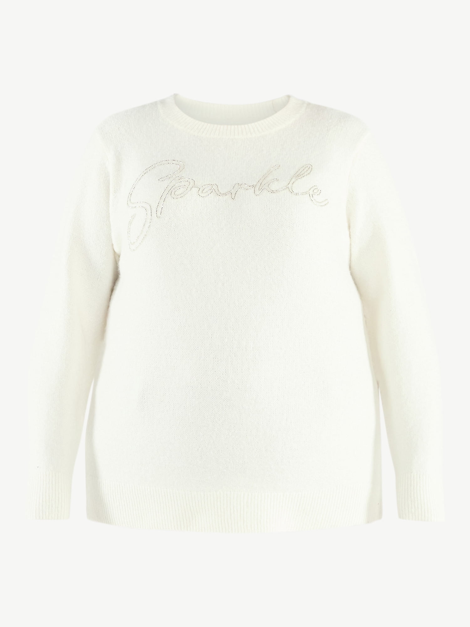 Terra & Sky Women's Plus Holiday Talking Sweater, Midweight, Sizes 0X-4X