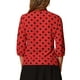 thumbnail image 3 of BLUSA DE CUELLO CON LAZO Y PUÑO ELÁSTICO IMPRESA PARA MUJERES CHIC INSPIRADA L ROJA, 3 of 5