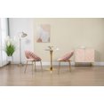 thumbnail image 2 of Accent Chairs Set of 2, Mid-Century Velvet Upholstered Dining Chairs with Curved Backrest and Golden Metal Legs, 2-Piece Single Side Chairs for Living Room, Bedroom, Kitchen and Dining Room, Pink, 2 of 7