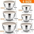 thumbnail image 4 of Walchoice Mixing Bowls with Lid Set of 6, Stainless Steel Metal Nesting Bowls for Cooking, Baking, Preparing, Serving, Size 4.5/3/2.5/1.5/1/0.7 QT - Khaki, 4 of 7