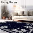 thumbnail image 2 of ODIKA 2'x3' Machine Washable Non-Slip Area Rug, Midnight Celestial Snowflake Tree Skirt with Shimmering Constellation High Traffic Rug, Black, 740767, 2 of 7