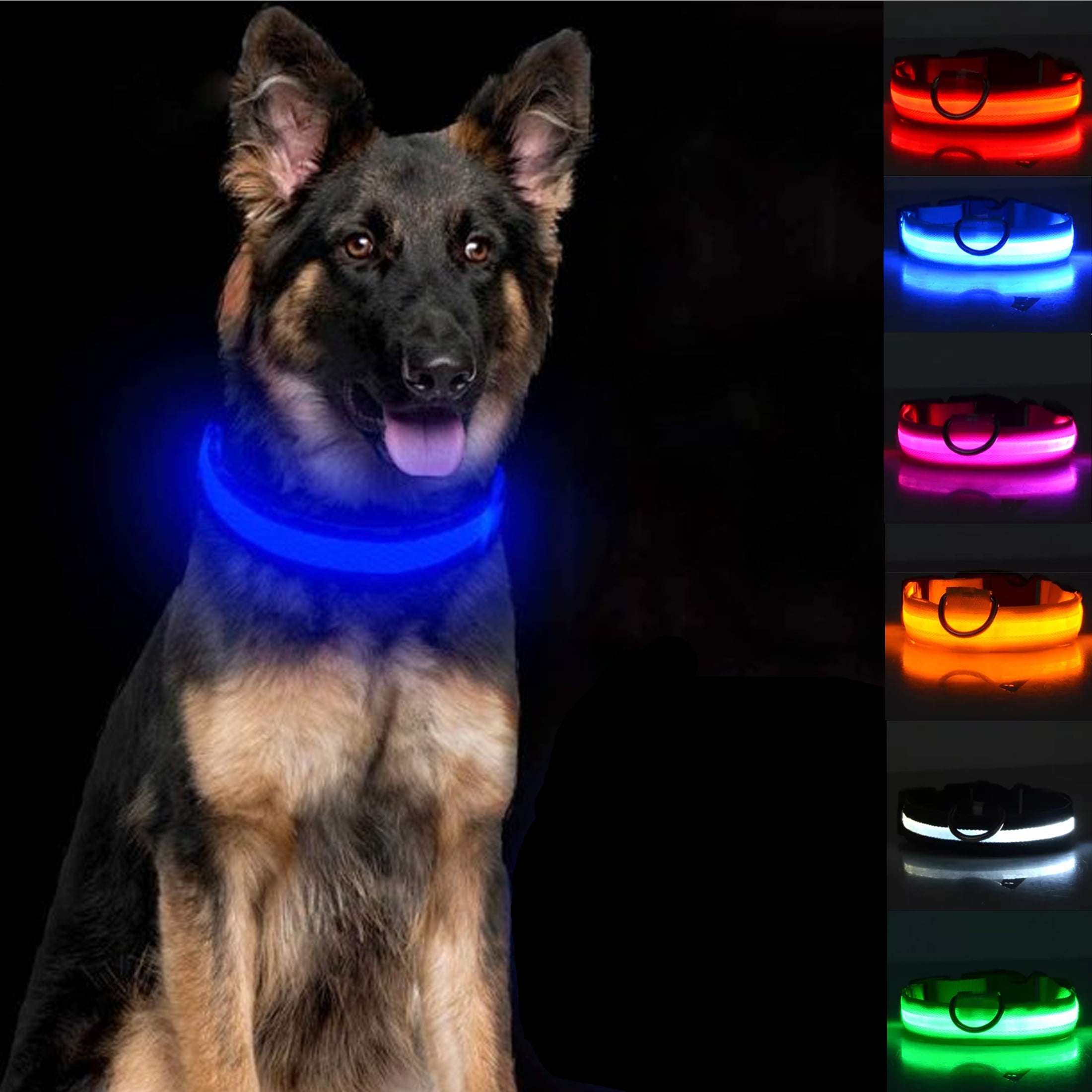 Neotimely LED Glowing Dog Collars USB Rechargeable Pet Safety
