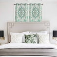 thumbnail image 3 of Turquoise Boho Kitchen Curtains Window Panels, Vintage Abstract Art Floral Ethnic Tribe Insulated Window Treatment Curtain, Grommet Curtains for Bedroom/Living Room/Bathroom, 2 Piece 52"Wx45"L, 3 of 8