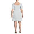 thumbnail image 4 of No Boundaries Junior's Plus Size Puff Sleeve Dress, 4 of 5