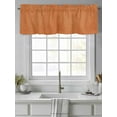 thumbnail image 4 of Vintage Linen Valances for Windows Pastoral Orange Linen Texture Fall Retro Rod Pocket Curtains Valance Short Window Treatment Drapes for Living Room, Bedroom Bathroom 56"&nbsp;W x 16" L, 4 of 5