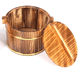thumbnail image 5 of Barriles de madera con tapa Cuenco de arroz Barra de cerveza Accesorios de fotografía Cubo de arroz de acero inoxidable aislado Vajilla aislada B, 5 of 7
