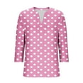 thumbnail image 4 of Viluyesy Women's 3/4 Sleeves T-Shirt V-Neck Shirt Tops Fashionable Loose Blouse Pink Size XL, 4 of 6