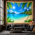 thumbnail image 6 of Tropical Bay with Palm Fronds and Sandy Shore, Serene Coastal Style for Ocean Lovers, Beach Wall Art, Housewarming Gift, Tapestry Wall Hanging for Bedroom and Living Room, 6 of 7