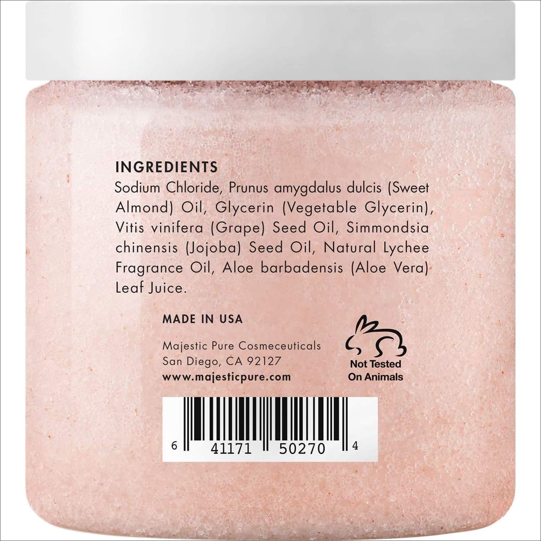 Majestic Pure Himalayan Salt Body Scrub With Lychee Oil Exfoliating Salt Scrub To Exfoliate Moisturize Skin Deep Cleansing 10 Oz 10 Fl Oz Walmart Com Walmart Com