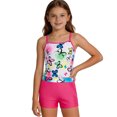 thumbnail image 6 of JAJAHO Girls Swimsuit 3 Pieces Long Sleeve Rash Guard Set Tropical Printed Tankini Bathing Suits Summer Kids Swimwear 3-10Y, 6 of 6