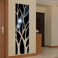 thumbnail image 2 of Naiovety Pegatinas de espejo para pared, póster para el hogar, decoración para sala de estar, vidrio autoensamblado, calcomanía acrílica, Decoración del hogar Negro 100x28cm, 2 of 6