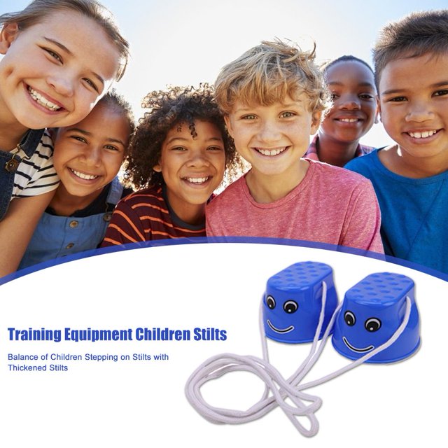 Zancos 2 unids/set de entrenamiento de equilibrio para niños al aire libre juguetes de zancos de salto gruesos (azul)
