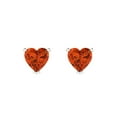thumbnail image 3 of 1.5 Ct Heart Cut Studs Red Crystal 18K White Solid Gold Everyday Dainty Earrings Push Back, 3 of 7