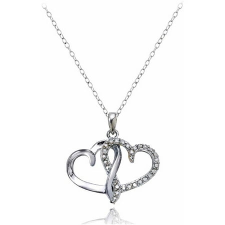 1/4 Carat T.W. Diamond Sterling Silver Double Open-Heart Necklace