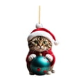 thumbnail image 2 of HomeNest 2D Acrylic Funny Cat Christmas Tree Ornament Cat Acrylic Ornament Acrylic Double Printing Funny Christmas Pendant Christmas White Elephant Gift 2D Fun Pendant 1PC, 2 of 2