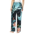 thumbnail image 3 of Daiia Black Panther Floral Illustration Women's Sleep Pant with Pockets and Drawstring,Pajama Pants-Medium, 3 of 9