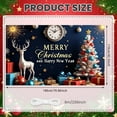 thumbnail image 2 of Golden Decor Christmas Banner Reindeer Design Holiday Display Christmas Tree Pattern Gift Box Elements Merry Christmas Backdrop for Christmas Party New Year Celebration Holiday Gathering, 2 of 9