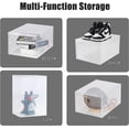thumbnail image 3 of ZXNYH 12 Pack Shoe Storage Boxes, Shoe Box Clear Plastic Stackable, Drawer Type Front Opening Shoe Holder Containers(Transparent), 3 of 9