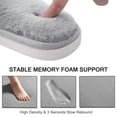 thumbnail image 5 of Ecetana Women's Fuzzy Slippers Cross Band Memory Foam House Shoes Open Toe, 5 of 7